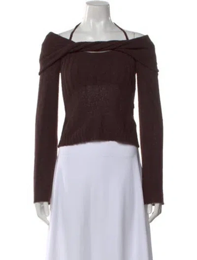 Pre-owned Simkhai Off-the-shoulder Sweater In Brown