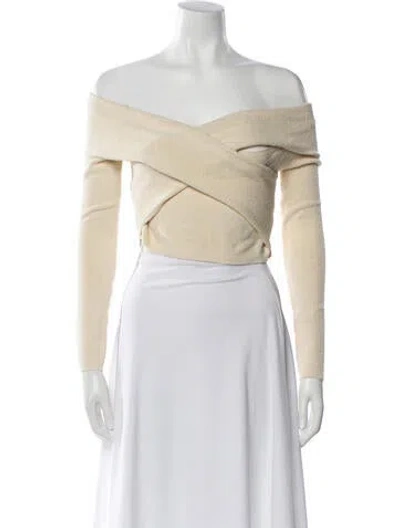 Pre-owned Simkhai Off-the-shoulder Sweater In Neutral