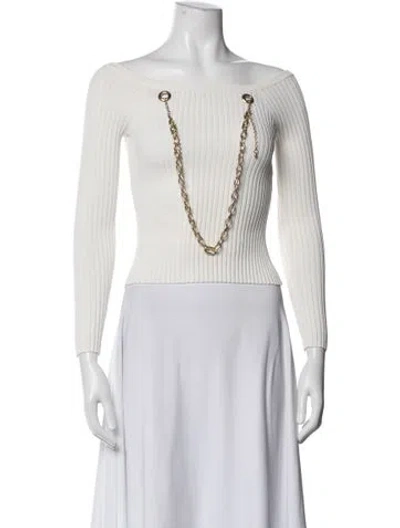 Pre-owned Simkhai Off-the-shoulder Sweater In White