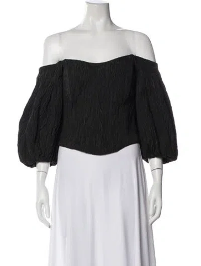 Pre-owned Simkhai Off-the-shoulder Three-quarter Sleeve Top In Black