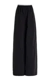Simkhai Olly Double-waist Cotton Faille Wide-leg Pants In Black