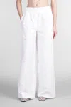 Simkhai Olly Double-waist Cotton Faille Wide-leg Pants In White