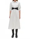 Simkhai Olsen Belted Cotton Midi Dreas In White In White