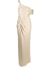 Simkhai One-shoulder Satin Maxi Dress In Neutrals