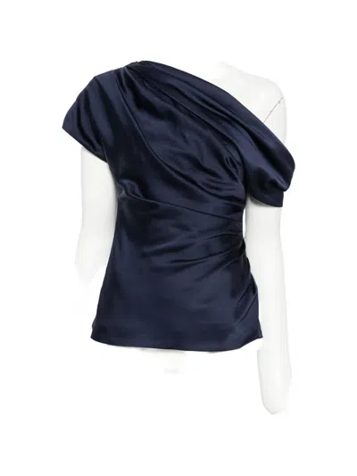 Simkhai One-shoulder Draped Top In Blue