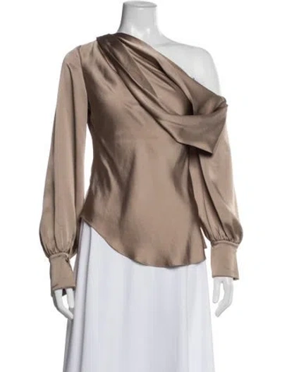Pre-owned Simkhai One-shoulder Long Sleeve Blouse In Neutral