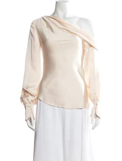 Pre-owned Simkhai One-shoulder Long Sleeve Blouse In Neutral