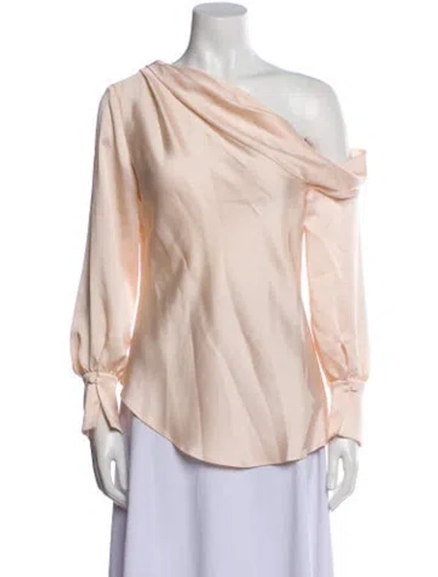 Pre-owned Simkhai One-shoulder Long Sleeve Blouse In Pink