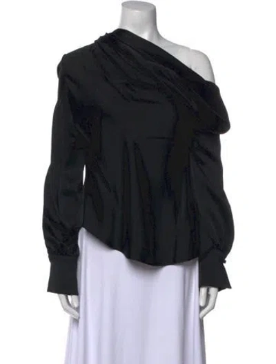 Pre-owned Simkhai One-shoulder Long Sleeve Blouse W/ Tags In Black