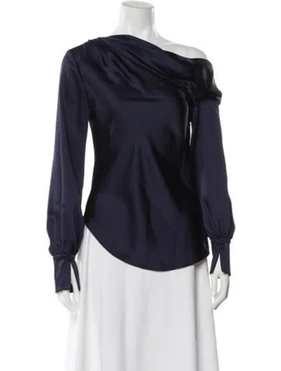 Pre-owned Simkhai One-shoulder Long Sleeve Blouse W/ Tags In Blue