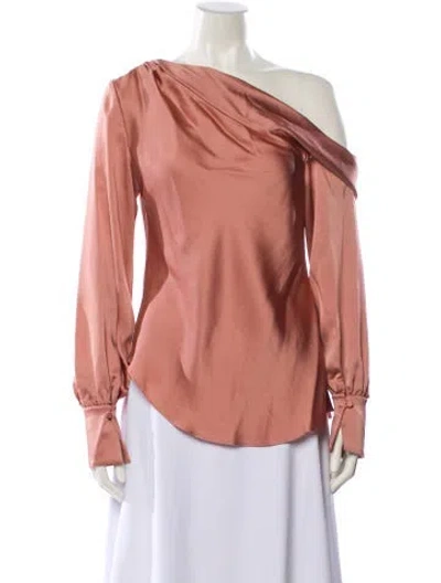 Pre-owned Simkhai One-shoulder Long Sleeve Blouse W/ Tags In Pink