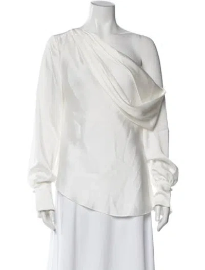 Pre-owned Simkhai One-shoulder Long Sleeve Blouse In White