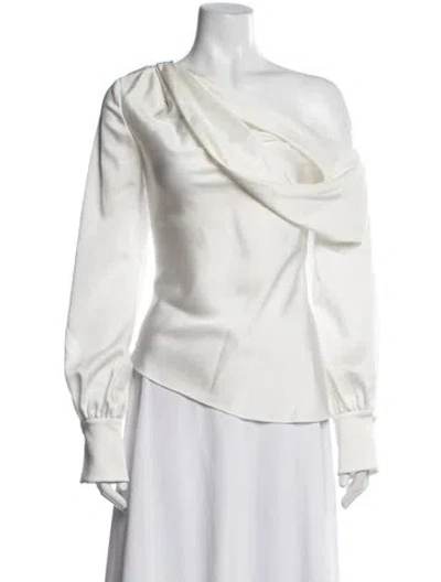 Pre-owned Simkhai One-shoulder Long Sleeve Blouse In White