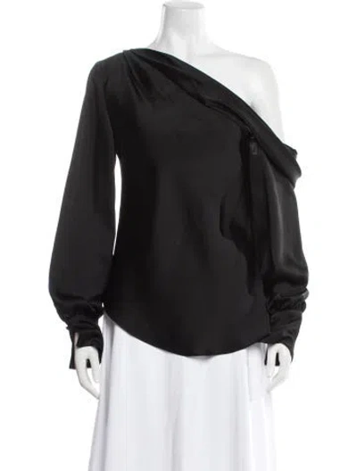 Pre-owned Simkhai One-shoulder Long Sleeve Top In Black