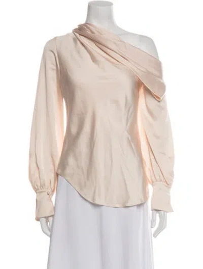 Pre-owned Simkhai One-shoulder Long Sleeve Top In Neutrals
