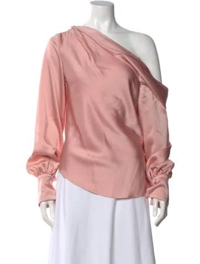 Pre-owned Simkhai One-shoulder Long Sleeve Top In Pink