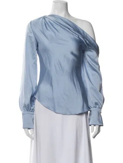 Pre-owned Simkhai One-shoulder Long Sleeve Top W/ Tags In Blue