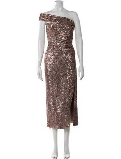 Pre-owned Simkhai One-shoulder Midi Length Dress In Brown