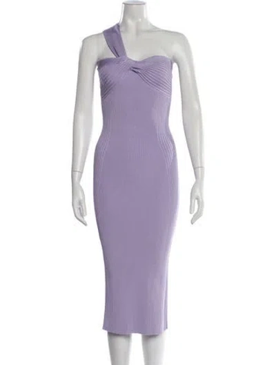 Pre-owned Simkhai One-shoulder Midi Length Dress In Purple