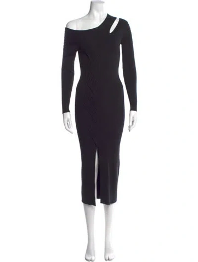 Pre-owned Simkhai One-shoulder Midi Length Dress W/ Tags In Black