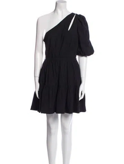 Pre-owned Simkhai One-shoulder Mini Dress In Black