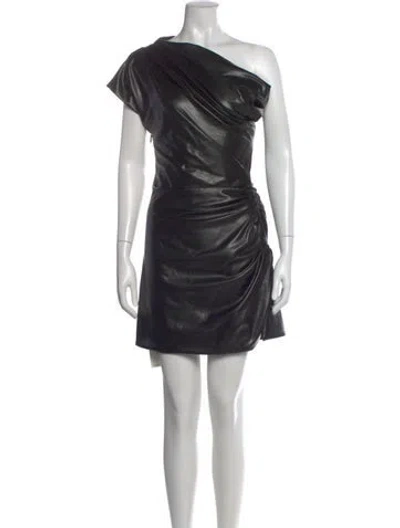 Pre-owned Simkhai One-shoulder Mini Dress In Black