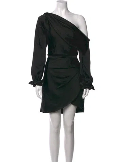 Pre-owned Simkhai One-shoulder Mini Dress In Black