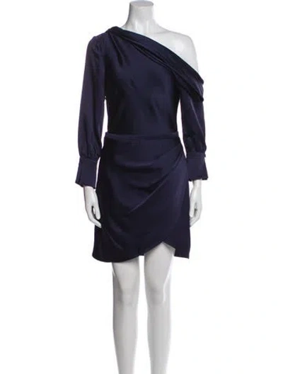 Pre-owned Simkhai One-shoulder Mini Dress In Blue
