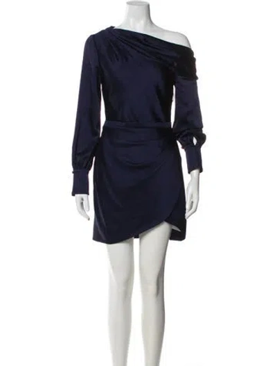 Pre-owned Simkhai One-shoulder Mini Dress In Blue