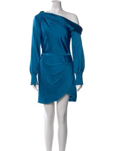 Pre-owned Simkhai One-shoulder Mini Dress In Blue