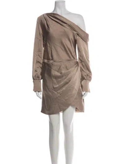 Pre-owned Simkhai One-shoulder Mini Dress In Green
