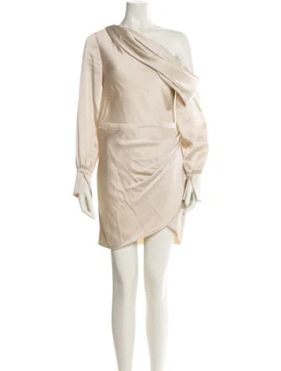 Pre-owned Simkhai One-shoulder Mini Dress In Neutral
