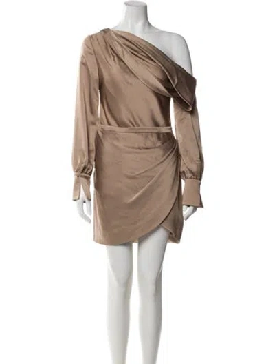Pre-owned Simkhai One-shoulder Mini Dress In Neutral