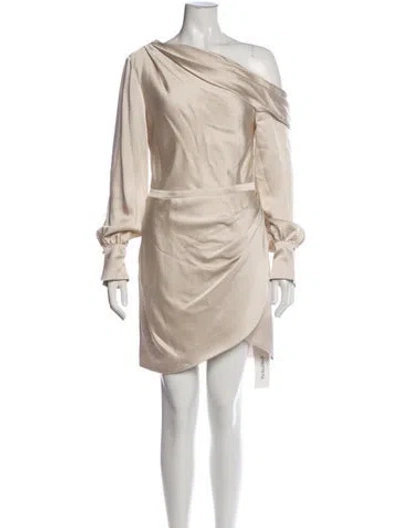 Pre-owned Simkhai One-shoulder Mini Dress In Neutral