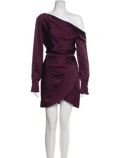 Pre-owned Simkhai One-shoulder Mini Dress In Purple