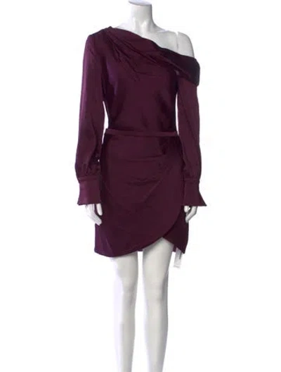 Pre-owned Simkhai One-shoulder Mini Dress In Purple