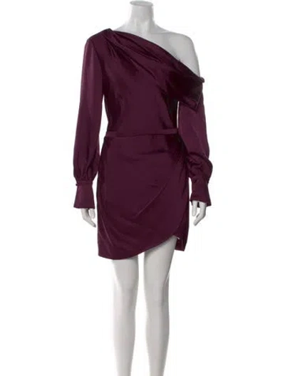 Pre-owned Simkhai One-shoulder Mini Dress In Purple