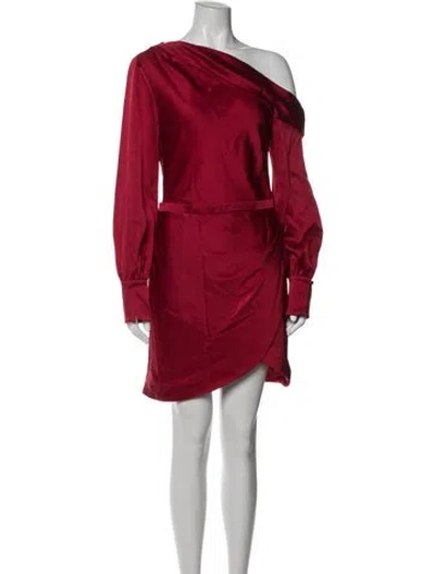 Pre-owned Simkhai One-shoulder Mini Dress In Red