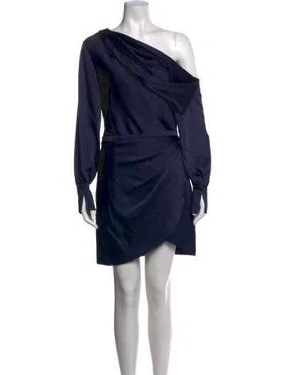 Pre-owned Simkhai One-shoulder Mini Dress W/ Tags In Blue