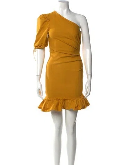 Pre-owned Simkhai One-shoulder Mini Dress In Yellow