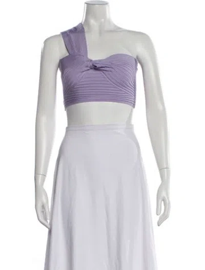 Pre-owned Simkhai One-shoulder Sleeveless Crop Top In Gray