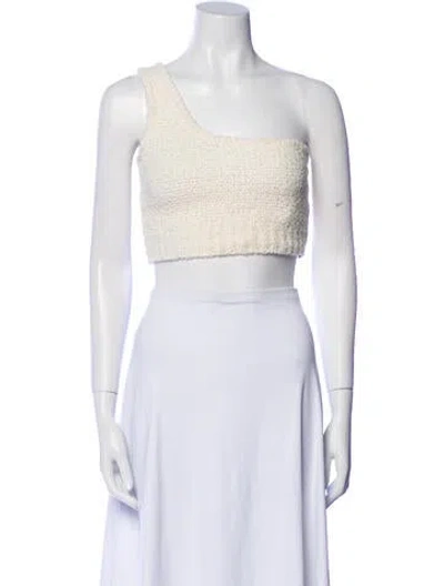 Pre-owned Simkhai One-shoulder Sleeveless Crop Top In Neutral