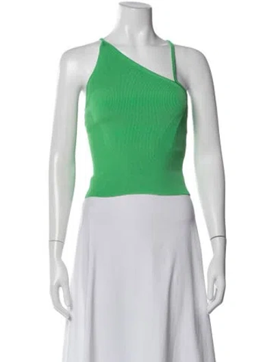 Pre-owned Simkhai One-shoulder Sleeveless Crop Top W/ Tags In Green
