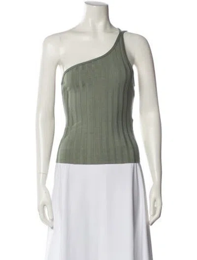 Pre-owned Simkhai One-shoulder Sleeveless Top In Green