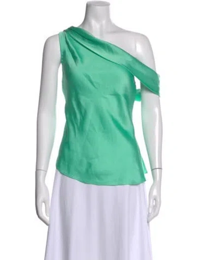 Pre-owned Simkhai One-shoulder Sleeveless Top In Green