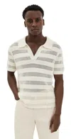 Simkhai Open Knit Polo Ivory In Ivory