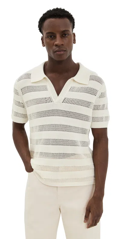 Simkhai Open Knit Polo Ivory