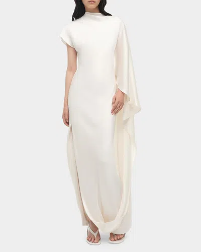 Simkhai Ora Satin Column Gown In Neutral