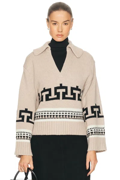 Simkhai O'reilly Intarsia Wool And Cashmere-blend Sweater In Brown