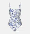 Simkhai Womens Blueberry Multi Ottilie Strapless Swimsuit In Multi